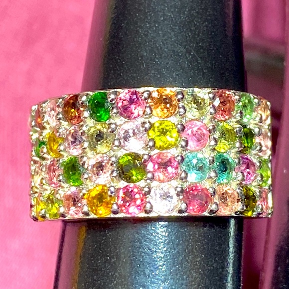 2.86ctw Round Multi Tourmaline Ring - Picture 4 of 13